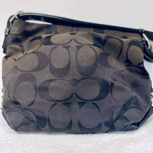 VNTG Coach Madison Maggie Bag Drk Brwn Signature C Hobo 14" x 9" x 4" - Picture 8 of 16
